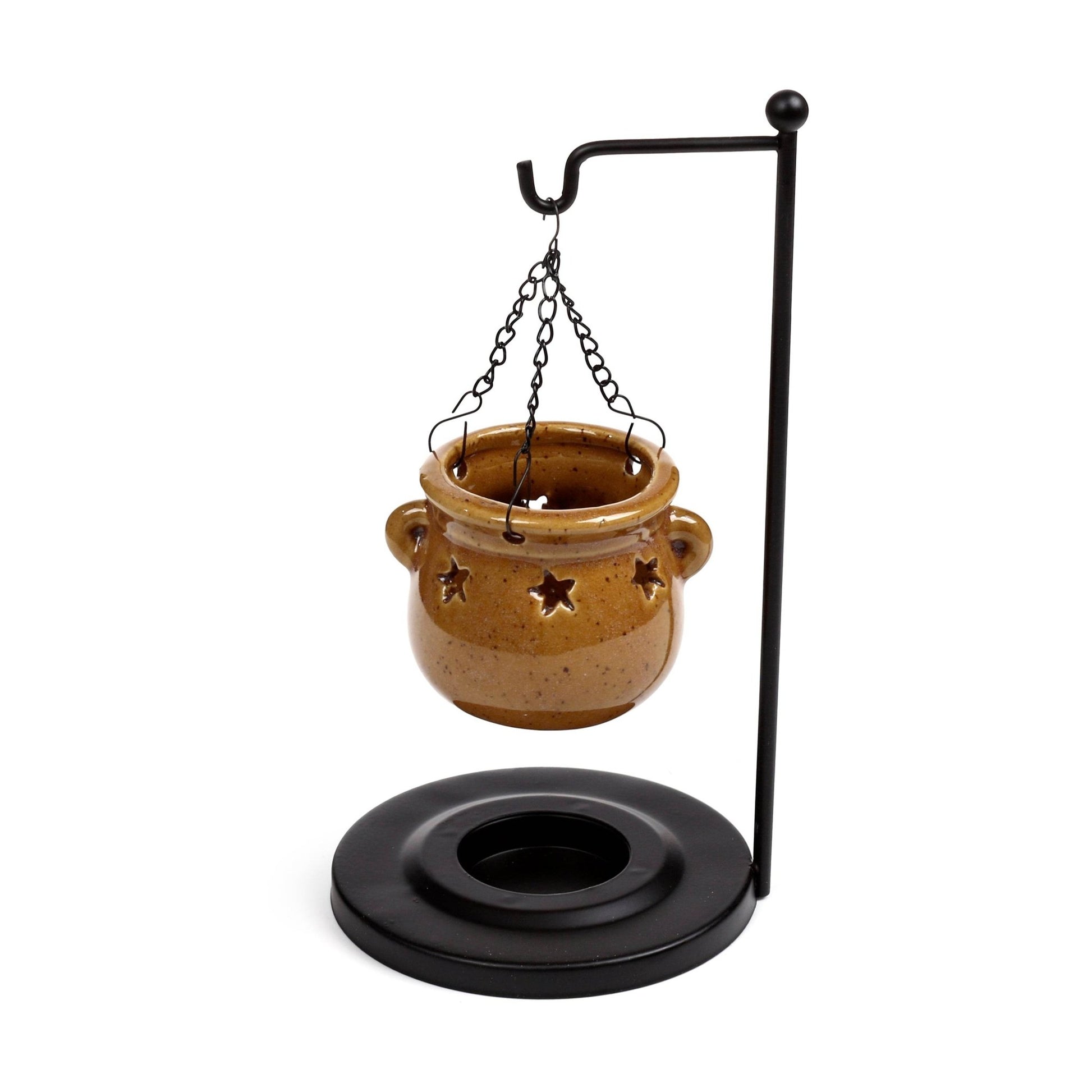 Eden Cauldron Shaped Hanging Oil Burner with Stand - Gift Arch