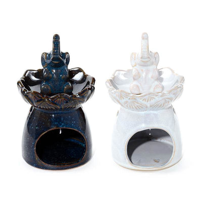 Eden Elephant Lotus Flower Dish Oil Burner - Gift Arch
