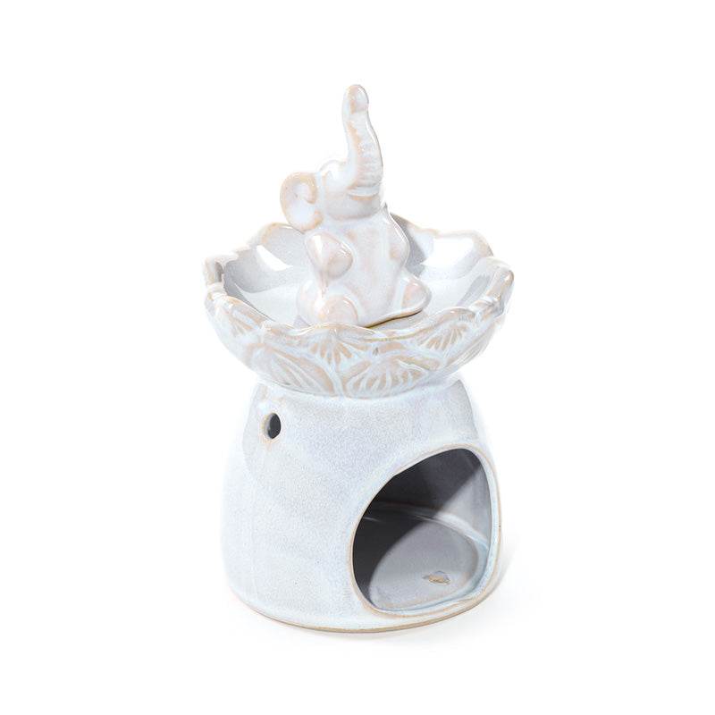 Eden Elephant Lotus Flower Dish Oil Burner - Gift Arch