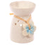 Eden Speckled Cream Ceramic Oil & Wax Melt Burner with Flower - Gift Arch