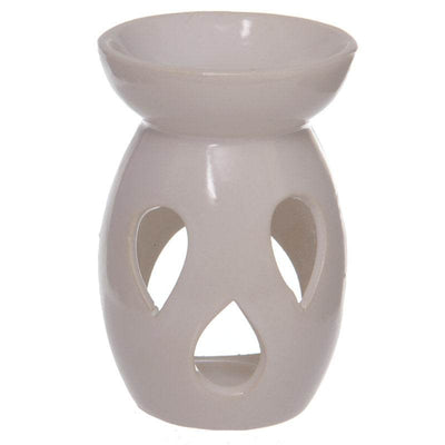 Eden White Simple Tear Drop Cut-Out Ceramic Oil & Wax Melt Burner - Gift Arch