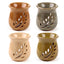 Simple Leaf Fretwork Design Crackle Glaze Ceramic Oil Burner - Gift Arch
