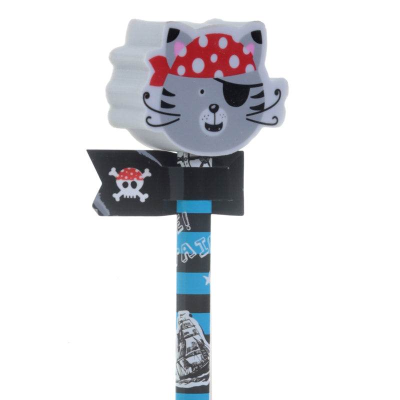 Aye Aye Captain Pirate Pencil & Eraser Topper - Gift Arch