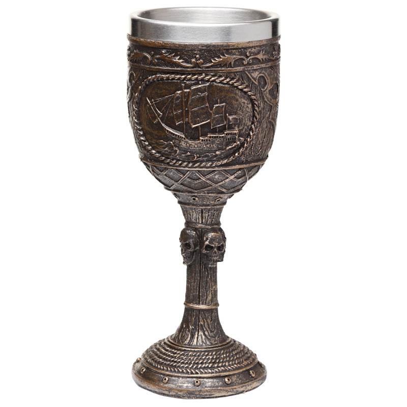 Decorative Brushed Gold Wood Effect Pirate Goblet - Gift Arch
