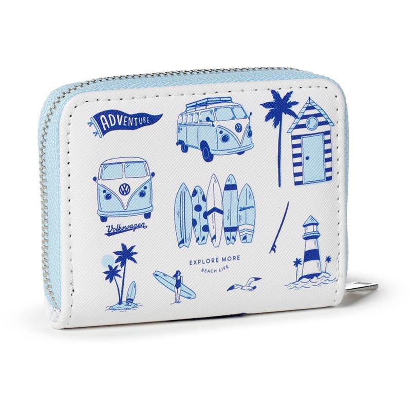 Volkswagen VW T1 Camper Bus Explore More Zip Around Small Wallet Purse - Gift Arch