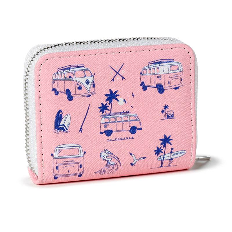 Volkswagen VW T1 Camper Bus Explore More Zip Around Small Wallet Purse - Gift Arch