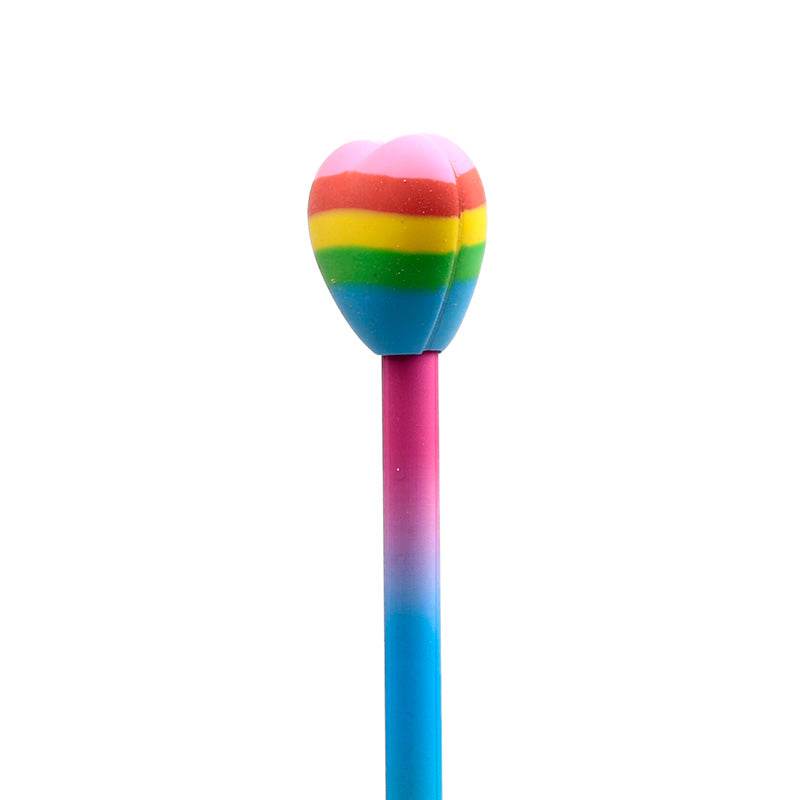 Rainbow Heart Pencil & Eraser Topper - Gift Arch