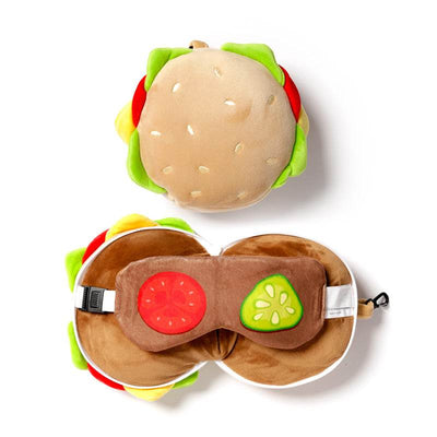 Relaxeazzz Fast Food Burger Plush Travel Pillow & Eye Mask - Gift Arch