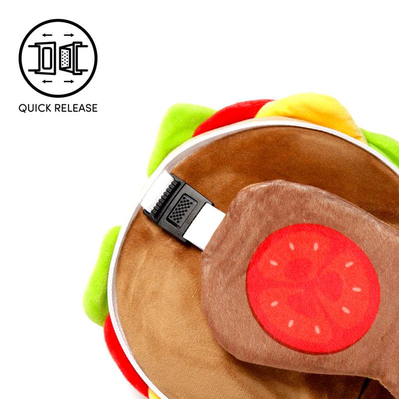 Relaxeazzz Fast Food Burger Plush Travel Pillow & Eye Mask - Gift Arch