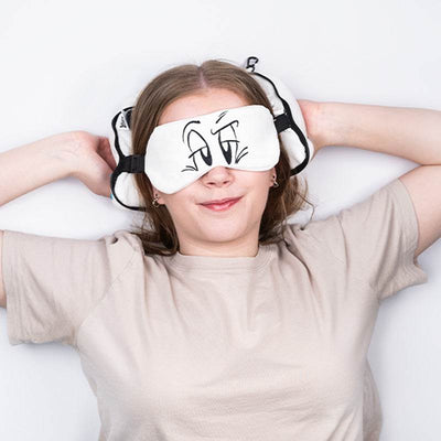 Relaxeazzz Idefix (Dogmatix) Asterix Plush Travel Pillow & Eye Mask - Gift Arch