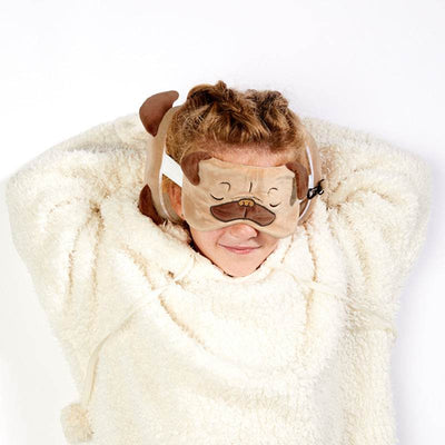 Relaxeazzz Mopps Pug Plush Travel Pillow & Eye Mask - Gift Arch