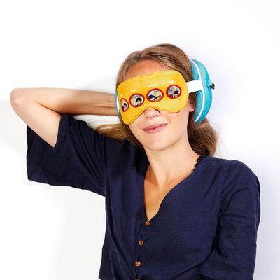 Relaxeazzz The Beatles Yellow Submarine Plush Travel Pillow & Eye Mask - Gift Arch