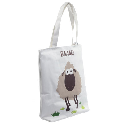 BAAAG Sheep Reusable Zip Up Cotton Bag - Gift Arch