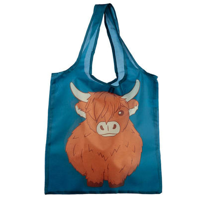 Foldable Reusable Shopping Bag Highland Coo Cow - Gift Arch