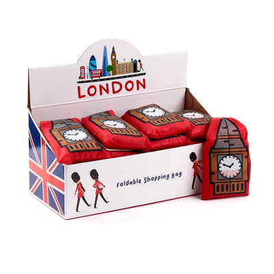 Foldable Reusable Shopping Bag London Icons Big Ben Union Jack - Gift Arch