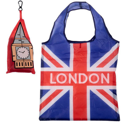 Foldable Reusable Shopping Bag London Icons Big Ben Union Jack - Gift Arch