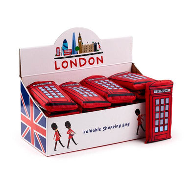 Foldable Reusable Shopping Bag London Icons Red Telephone Box - Gift Arch