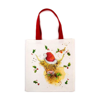 Jan Pashley Christmas Highland Coo Reusable Tote Bag - Gift Arch