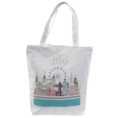 London Skyline Reusable Zip Up Cotton Bag - Gift Arch