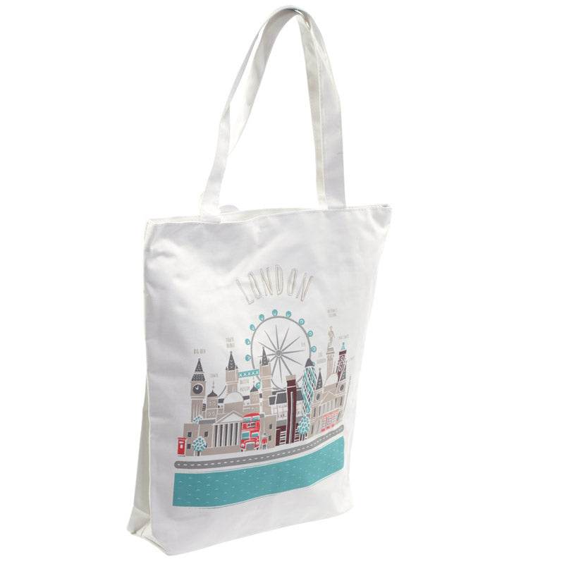 London Skyline Reusable Zip Up Cotton Bag - Gift Arch