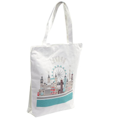 London Skyline Reusable Zip Up Cotton Bag - Gift Arch