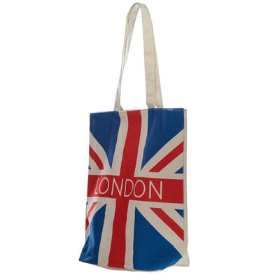 London Union Jack Flag Reusable Zip Up Cotton Bag - Gift Arch