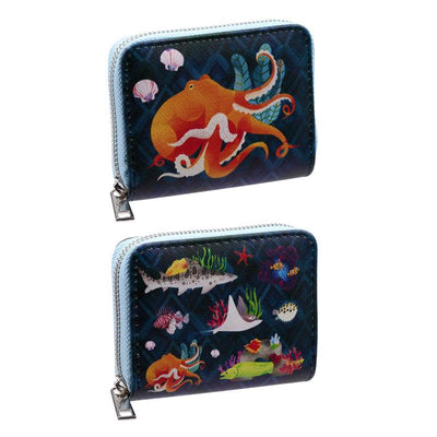 Marine Kingdom Zip Around Small Wallet Purse - Gift Arch