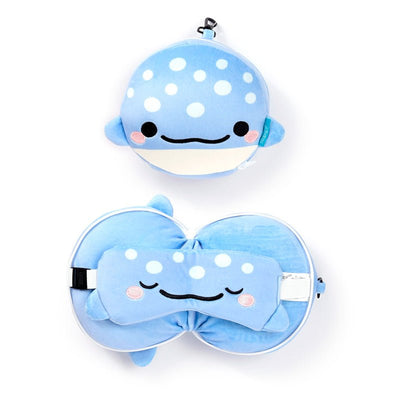 Relaxeazzz Adoramals Aoi the Whale Shark Plush Travel Pillow & Eye Mask - Gift Arch