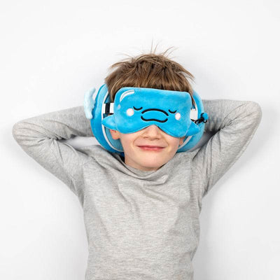 Relaxeazzz Adoramals Blu the Dolphin Plush Travel Pillow & Eye Mask - Gift Arch