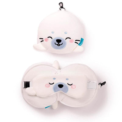Relaxeazzz Adoramals Kai the Seal Plush Travel Pillow & Eye Mask - Gift Arch