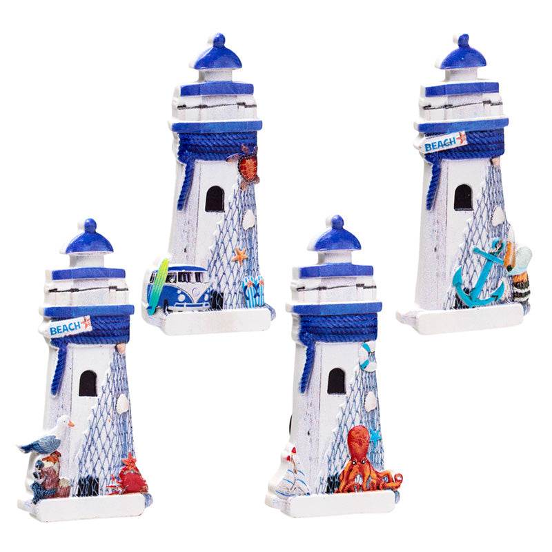 3D Printed Souvenir Seaside Magnet Blue Nautical Lighthouse - Gift Arch