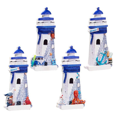 3D Printed Souvenir Seaside Magnet Blue Nautical Lighthouse - Gift Arch