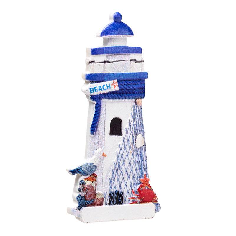 3D Printed Souvenir Seaside Magnet Blue Nautical Lighthouse - Gift Arch