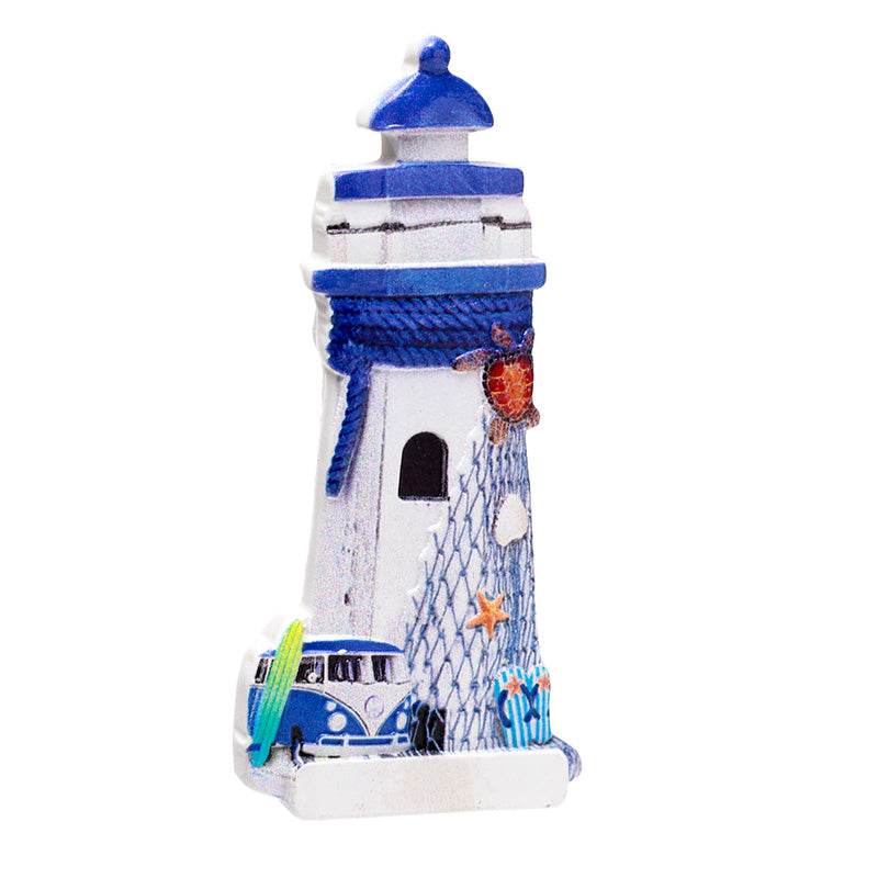 3D Printed Souvenir Seaside Magnet Blue Nautical Lighthouse - Gift Arch