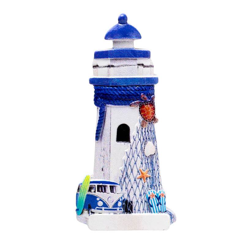 3D Printed Souvenir Seaside Magnet Blue Nautical Lighthouse - Gift Arch