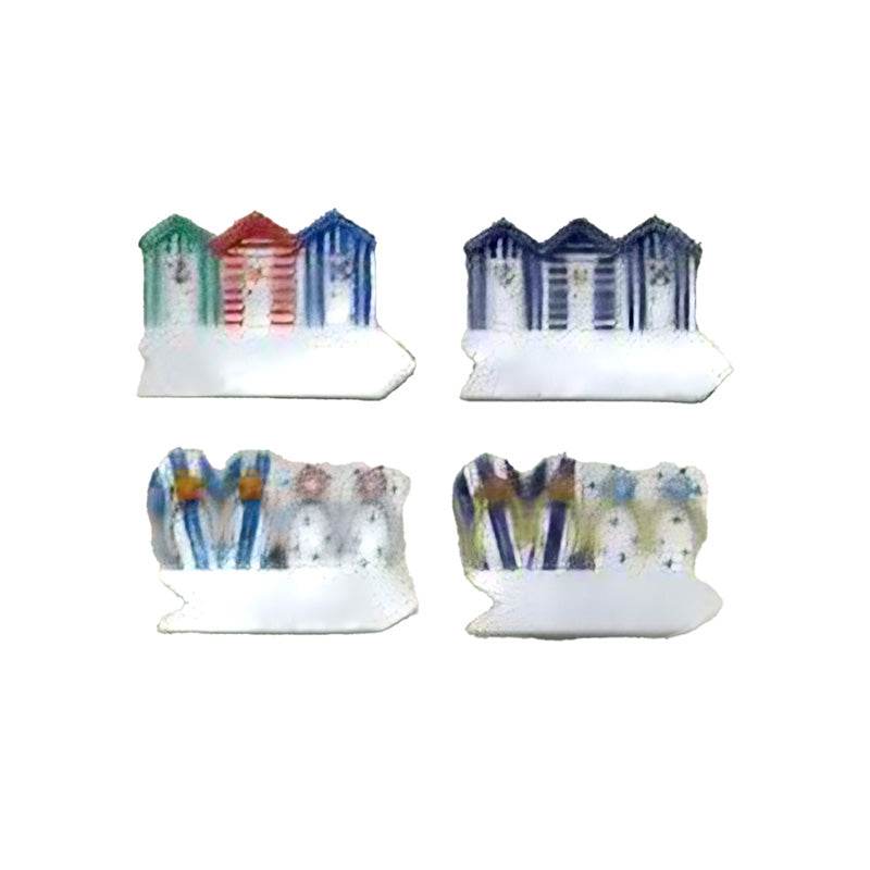 3D Printed Souvenir Seaside Magnet Colourful Beach Huts - Gift Arch