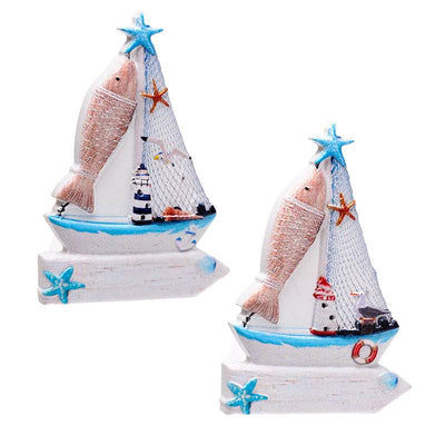 3D Printed Souvenir Seaside Magnet Sailing Boat Sign & Fish - Gift Arch