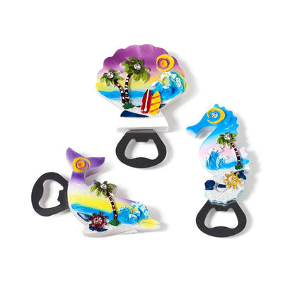 Souvenir Seaside Magnet Bottle Opener Sealife Scenes - Gift Arch