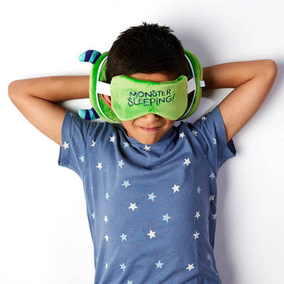 Relaxeazzz Green Monstarz Monster Plush Travel Pillow & Eye Mask - Gift Arch