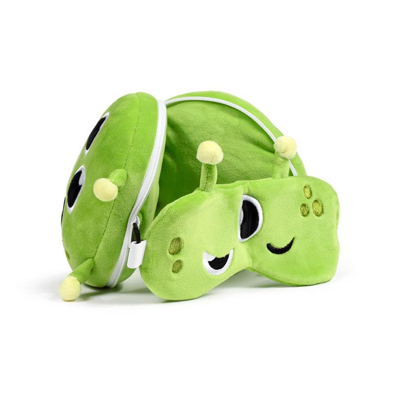 Relaxeazzz Space Cadets Alien Travel Pillow & Eye Mask - Gift Arch