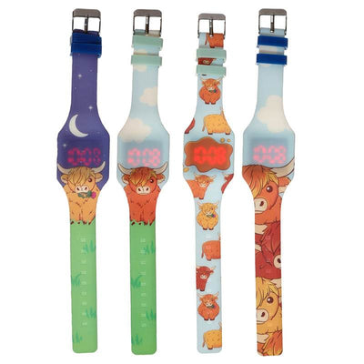 Highland Coo Cow Silicone Digital Watch - Gift Arch