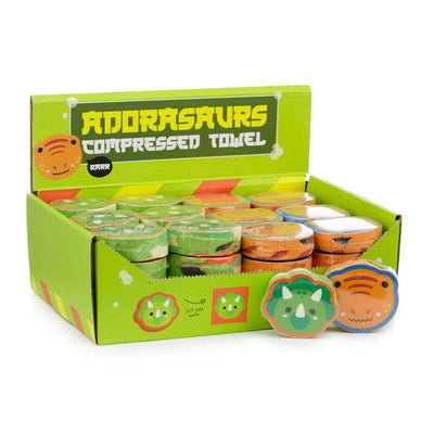 Adoramals Cutiesaurs Dinosaur Compressed Travel Towel - Gift Arch