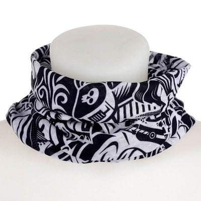 Black & White Graffiti Neck Warmer Tube Scarf - Gift Arch