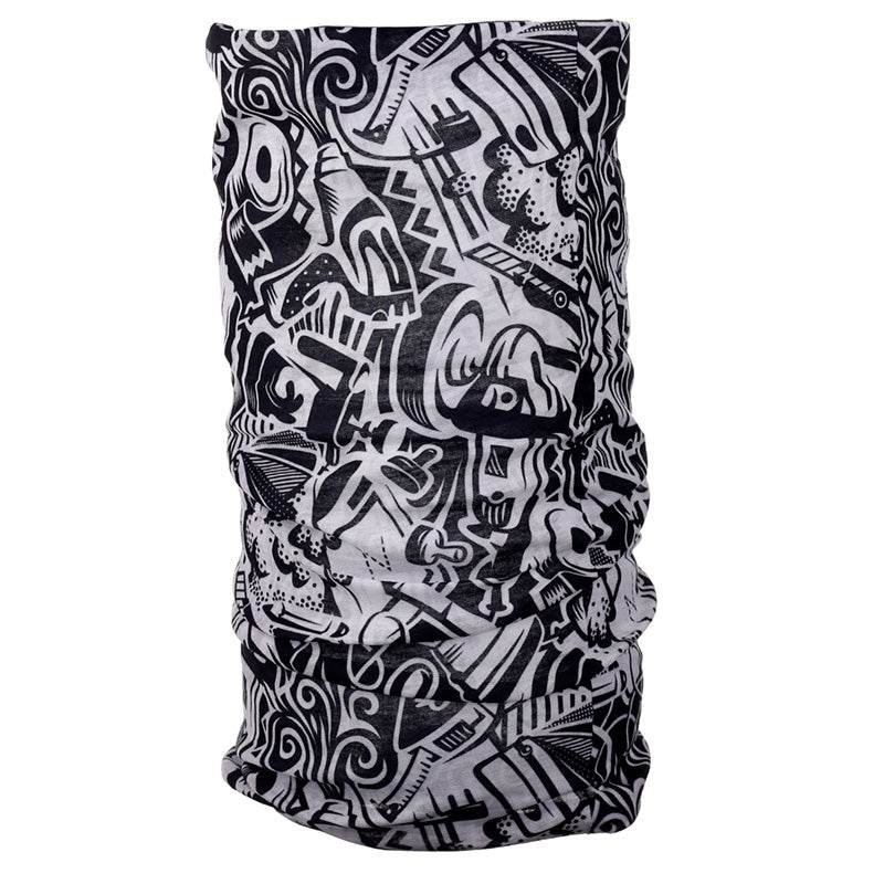 Black & White Graffiti Neck Warmer Tube Scarf - Gift Arch