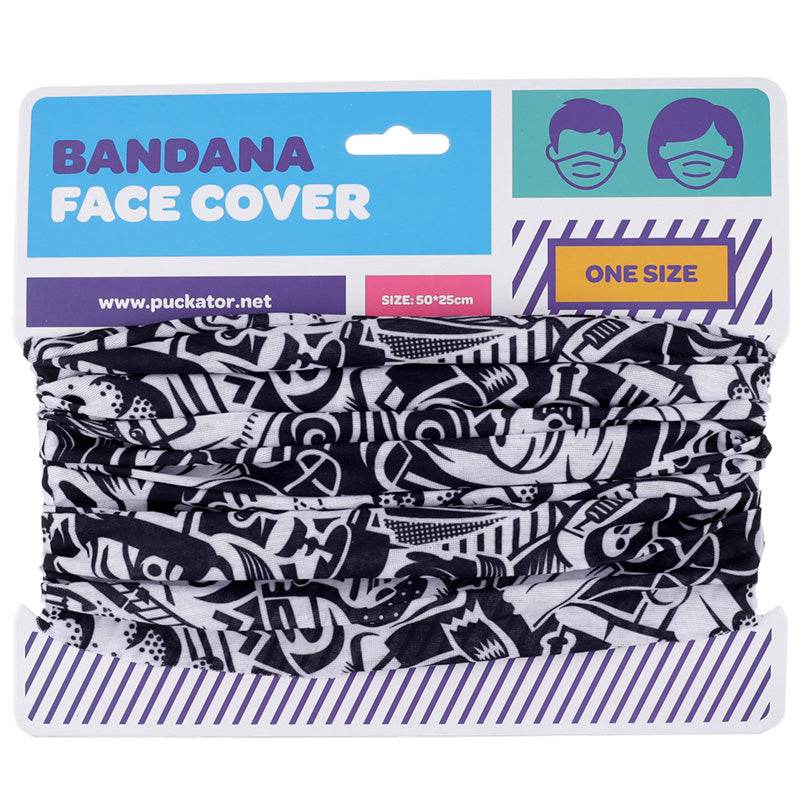 Black & White Graffiti Neck Warmer Tube Scarf - Gift Arch