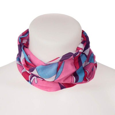 Pink Patterned Neck Warmer Tube Scarf - Gift Arch