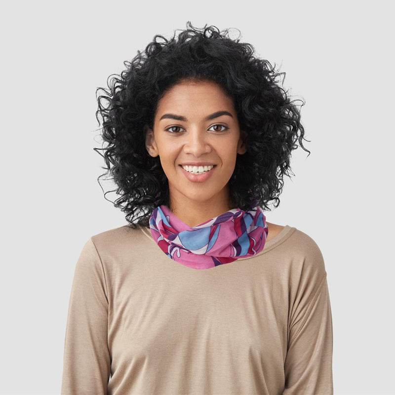 Pink Patterned Neck Warmer Tube Scarf - Gift Arch