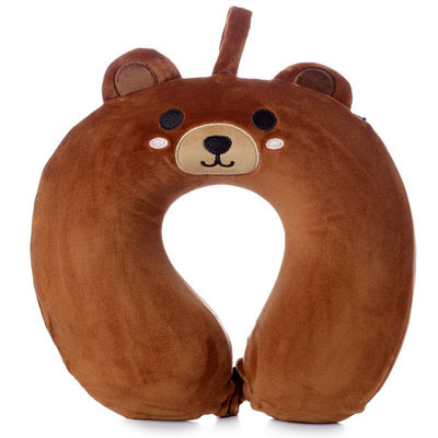 Relaxeazzz Bear Plush Memory Foam Travel Pillow - Gift Arch