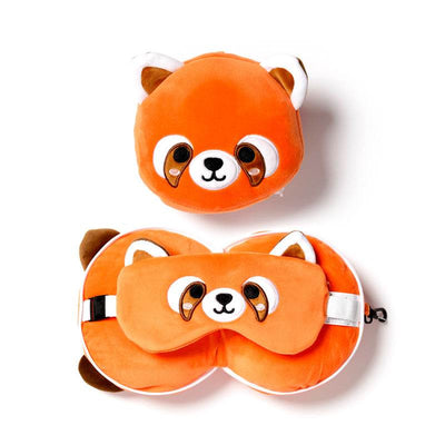 Relaxeazzz Red Panda Plush Travel Pillow & Eye Mask - Gift Arch