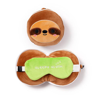 Relaxeazzz Sloth Plush Travel Pillow & Eye Mask - Gift Arch